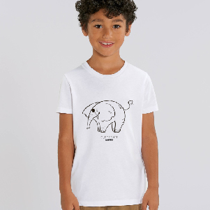 camiseta ilustrada niños elefeonte